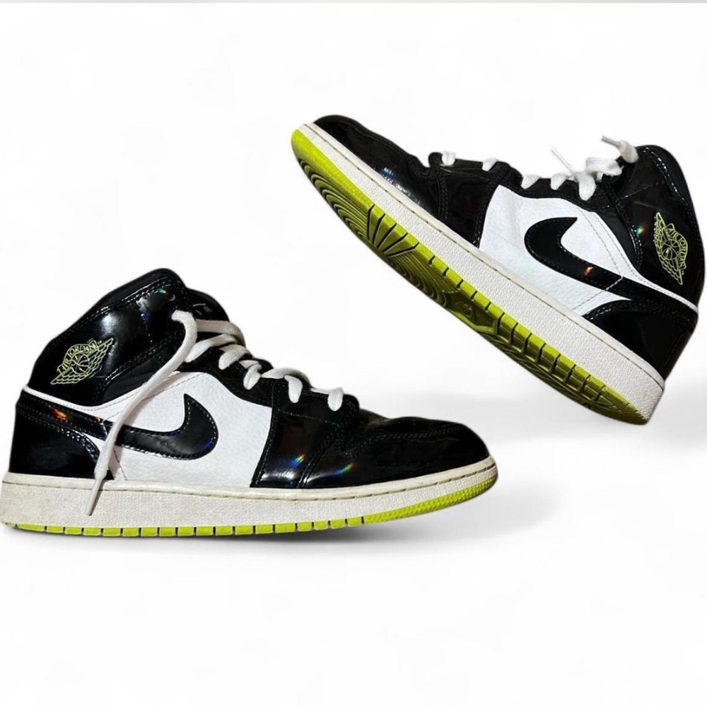 Jordan Women's Sneakers Black and White with Neon Accents